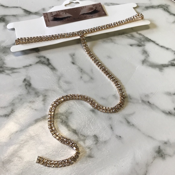 ‼️ Cleavage Diamond Rhinestone T Chain Necklace - Picture 6 of 7